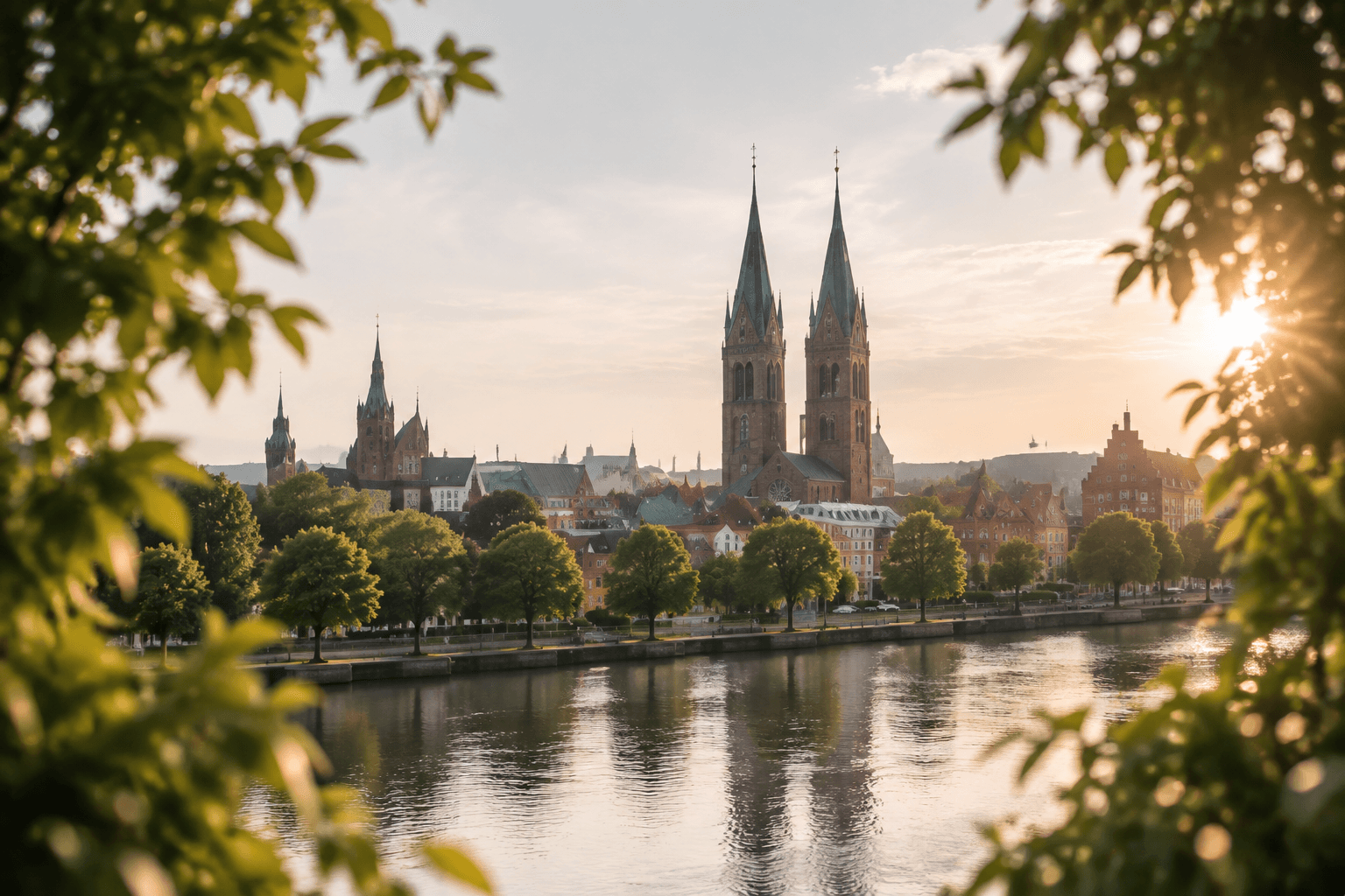 Blick über die Weser auf die Bremer Innenstadt